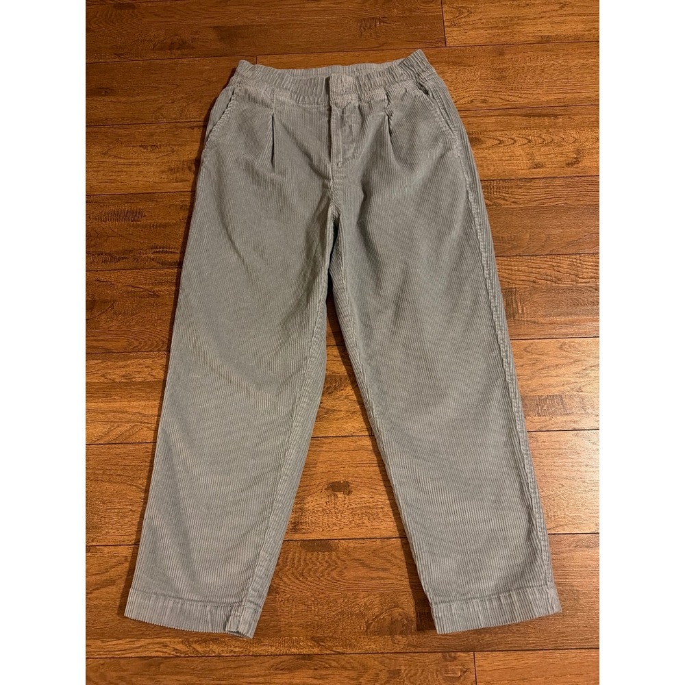 Gap High Rise Corduroy Pants Women Size Small Petite Blue Gray Trousers